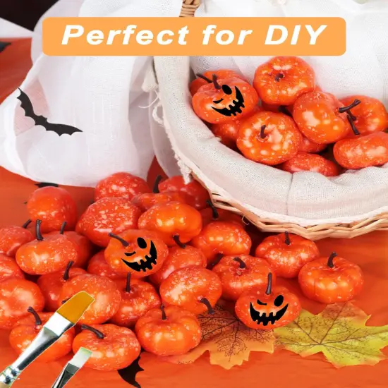 40 Pcs Mini Artificial Orange Pumpkins for Table {3}