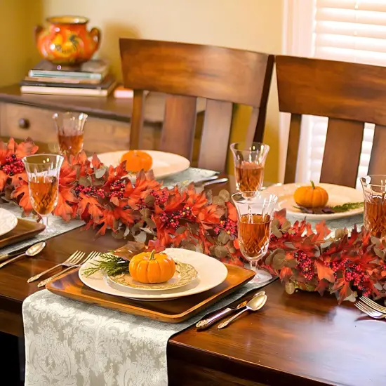 Fall Garland with Maple Leaf - 5.9Ft {2}