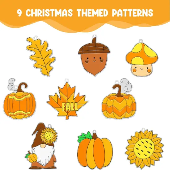 27 Set DIY Window Paint Art Suncatchers - Fall Crafts Leaf {2}