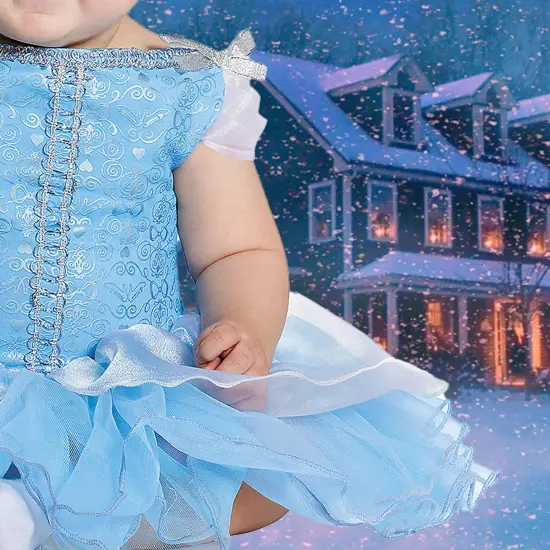 Baby Cinderella Costume with Tutu Onesie and Crown Headband {5}