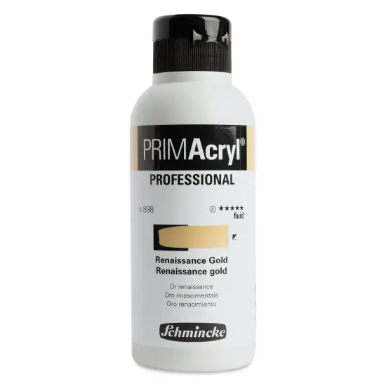 Schmincke Primacryl Professional Fluid Acrylic - Renaissance Gold, 250 ml bottle {1}