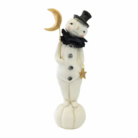 Dee Harvey 11.5 Inch Moonbeam Christmas Figurine , Lightweight Christmas Decor Christmas Snowman Moon Off-white {1}