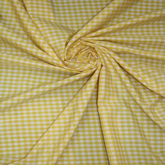 1 Yard Yellow 1/8&Prime; Mini Gingham Checkered Poly Cotton Fabric Non-Stretch DIY Sewing Cloth 58/59 Inch Wide {2}