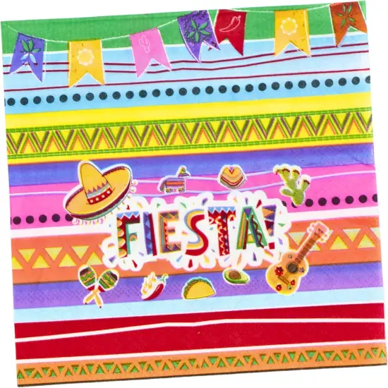 4E's Novelty 50 Pack Cinco De Mayo Fiesta Napkins - Cinco De Mayo Party Decorations & Party Supplies {1}