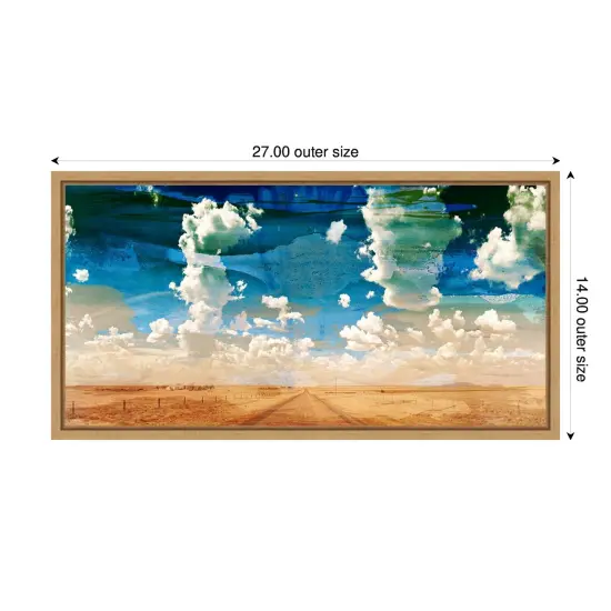 Country Road by Sisa Jasper 27-in. W x 14-in. H. Canvas Wall Art Print Framed in Natural {4}