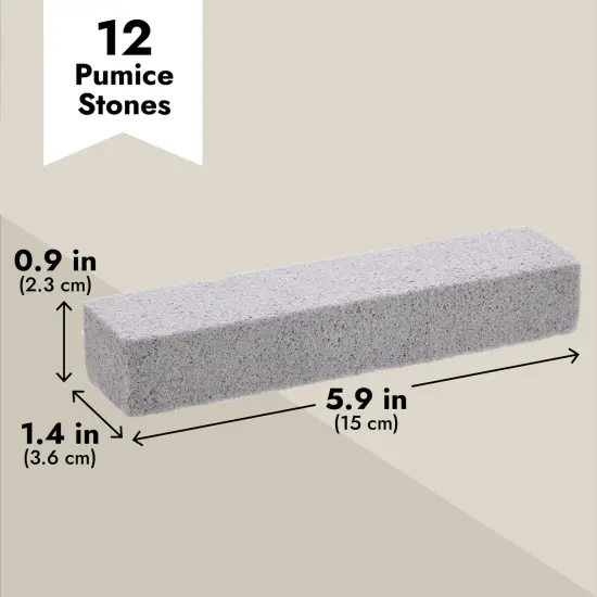 12-Pack Pumice Stones for Cleaning - Toilet Bowl Cleaner and Scouring Sticks for Pool and Kitchen (Gray) Grey {2}