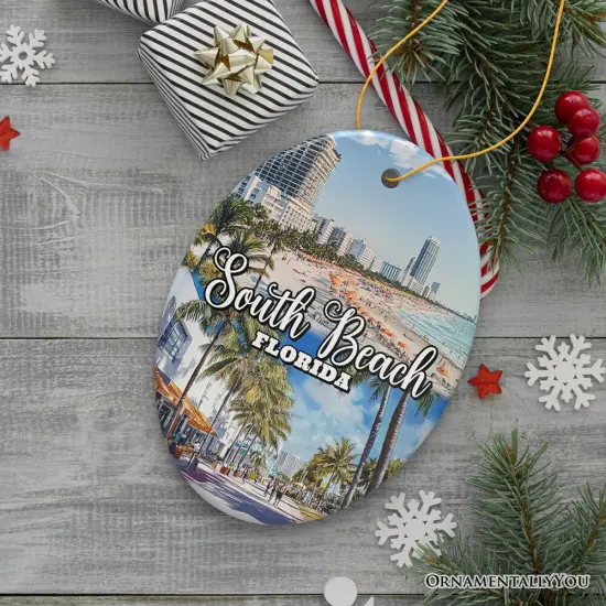 South Beach Artistic Culture Christmas Ornament, Florida Souvenir and Gift {5}