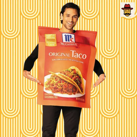 Adults McCormick Taco Seasoning Packet Costume Funny Food Tunic with Realistic Print Front {4}