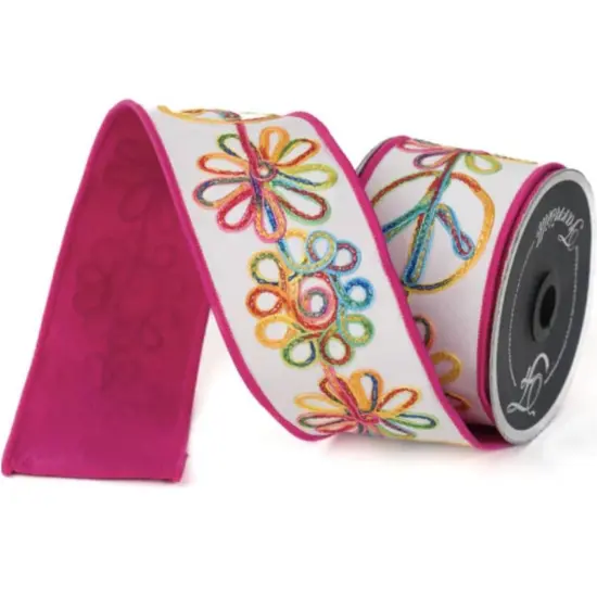 2.5" Whimsy Hippie Ribbon: Hot Pink (10 Yards) {1}