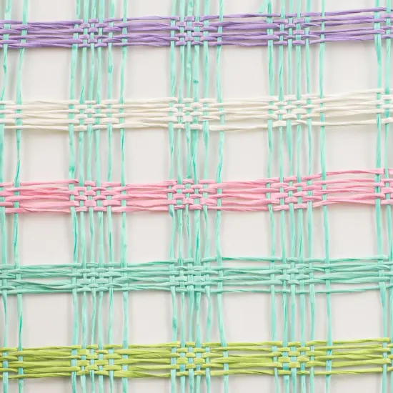 10" Plaid Poly Burlap Mesh Ribbon: Mint/White/Pink {2}