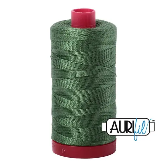2890 Very Dark Grass Green Aurifil Cotton 12 WT Large Spool {1}