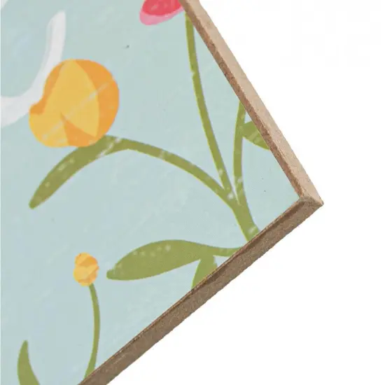 12" Wooden Sign: Welcome Floral Sign {2}