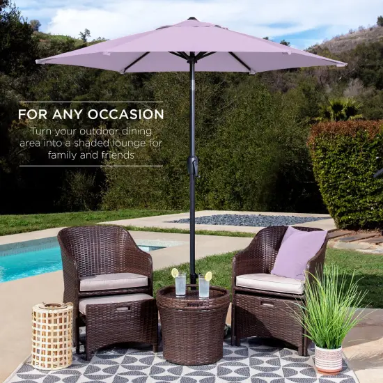 Best Choice Products 7.5ft Heavy-Duty Outdoor Market Patio Umbrella w/ Push Button Tilt, Easy Crank Lavender {3}