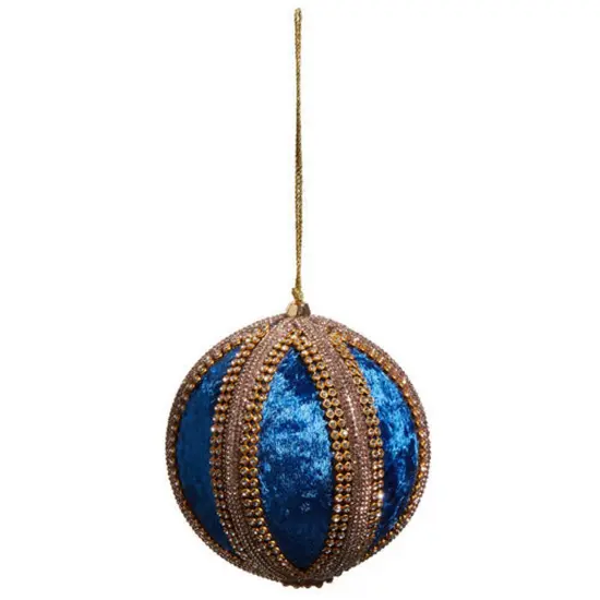 4" Velvet Jeweled Ball Ornament Pink {4}