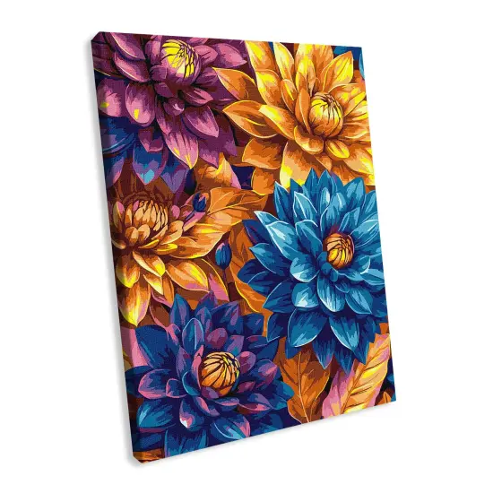 Painting by Numbers kit Bright dahlias with extra metallic paints KHO3305 {1}