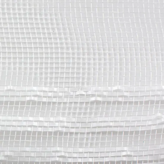 10" Border Stripe Metallic Mesh Ribbon: White (10 Yards) {2}