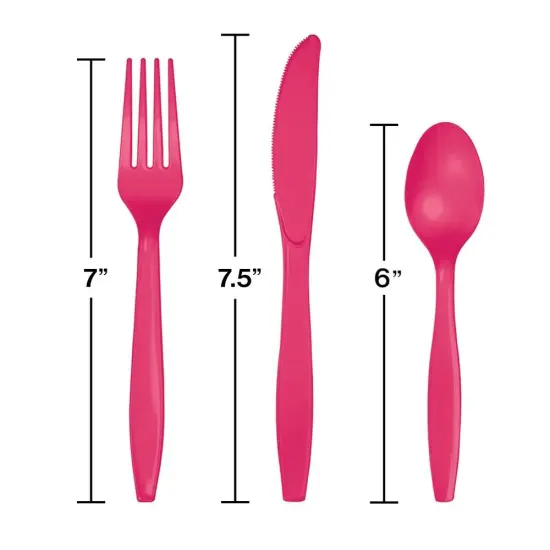 288 pc Bulk Hot Magenta Assorted Plastic Cutlery {3}