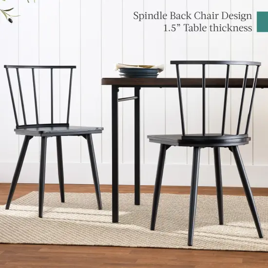 Best Choice Products 4-Piece Dining Kitchen Table Set w/ 2 Spindle-Back Chairs, Bench Dark Brown {2}