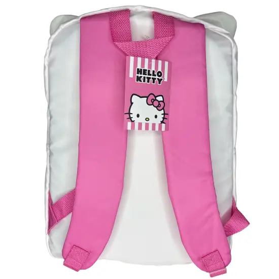 Sanrio White and Pink Hello Kitty Head 16" School Backpack with Front Pocket {5}