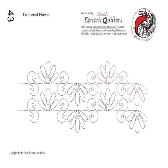 043 Feathered Flower Pantograph by Linda V. Taylor {1}