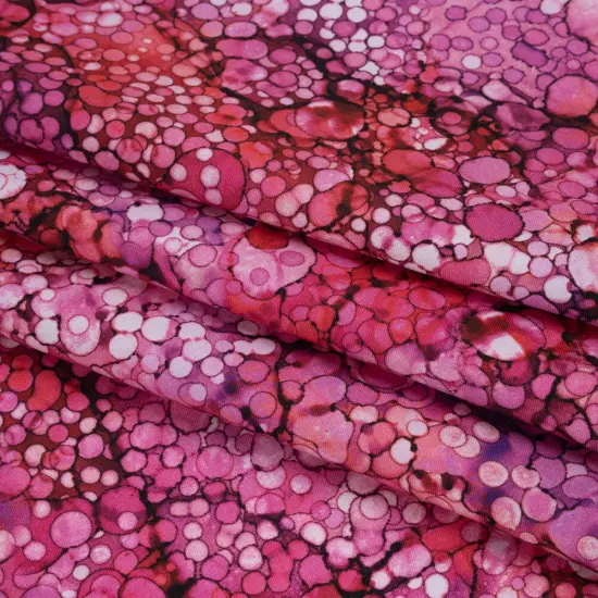 1 Yard Bubble Tea Bubbles Quilting Cotton Fabric Bliss Collection Purple Pink Red 43 inch Width {4}