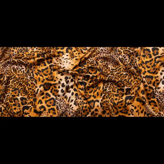 1 Yard Italian Silk Charmeuse Mood Exclusive Jaguar Speckled Print Golden Brown 55 Inches Wide {3}