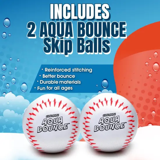 Ultimate Larger 3” Size Skip Balls (Baseball) Beach Pool Toys for Kids Ages 3-14 Years Old Boys Girls Summer Gifts for Teens Family Fun Water Games Adult Men Women Best Birthday Present {3}