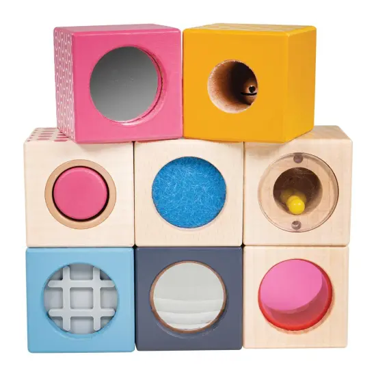 Bigjigs Toys Wooden Sensory Blocks - Set of 8 {3}