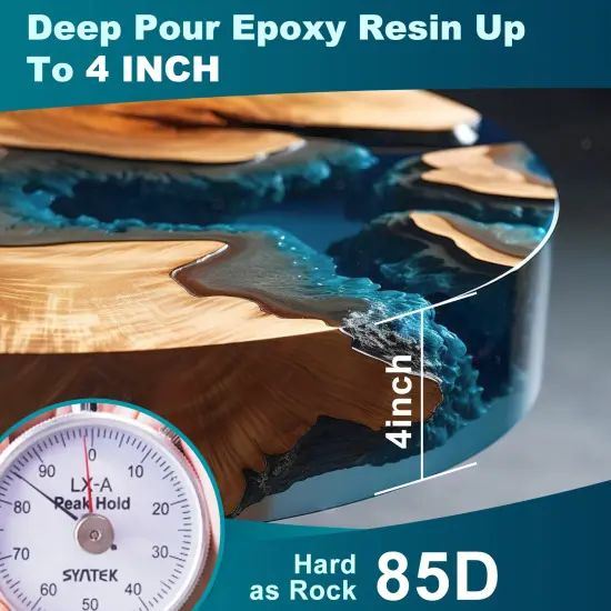 LET'S RESIN EPOXY RESIN Deep Pour Epoxy Resin, 51OZ 2-4 inch Clear Epoxy Resin Kit,Bubble Free Low Odor 2:1 Low Viscosity Casting for River Table,Wood,Flower Preservation, Art Crafts {2}