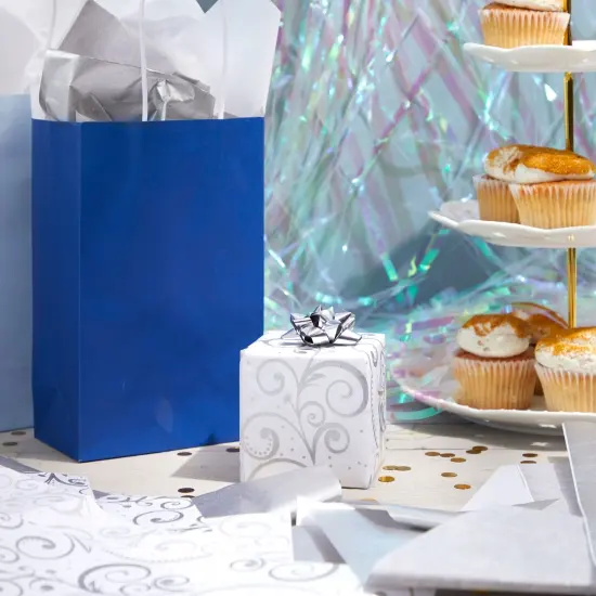 Wrapping Tissue Paper Bulk for Gift Bags, 3 Colors - Silver, White, Metallic Silver (60 Sheets) {2}