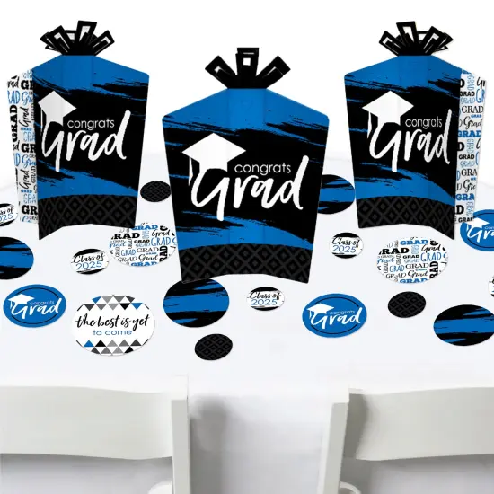 Big Dot of Happiness Blue Grad Best is Yet to Come - 2025 Royal Blue Graduation Party Decor and Confetti - Terrific Table Centerpiece Kit - Set of 30 {1}