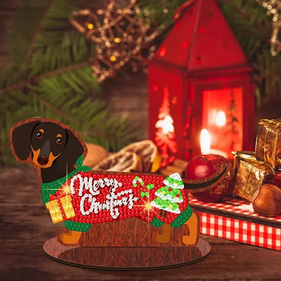 16 Pcs Magnetic Dachshund Diamond Art Magnets Interchangeable Seasonal Dog Diamond Painting Magnets Kits Holiday Spring Summer Wooden Table Decorations for Tabletop DIY Tiered Tray Decor {2}