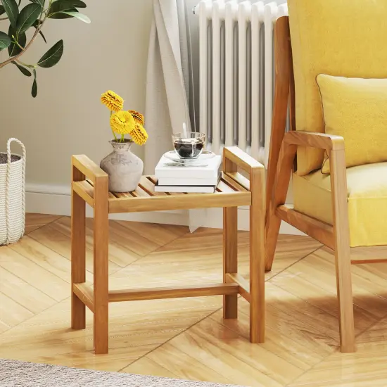 Teak Wood Shower Bench for Inside Shower Shaving Legs {6}