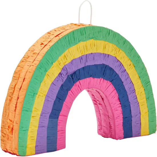 Rainbow Pinata for Pride, Baby Shower, Kids Birthday Party Decorations, (Small, 16.8 x 3.0 x 10.7 Inches) {4}