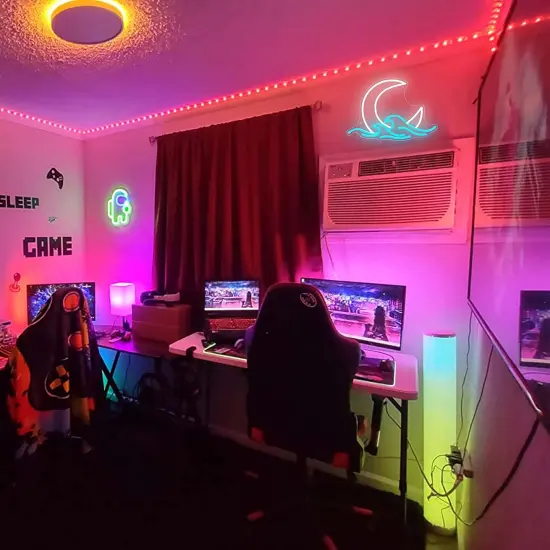 Summer Moonrise Neon Sign &ndash; Sunset Wave & Moon Over Sea LED Light for Beachy Room D&eacute;cor, Summer Vibes {3}