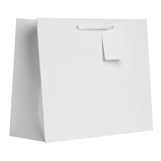 Pack/6: Matte White Gift Bag - 12-1/2 x 5 x 10" {1}