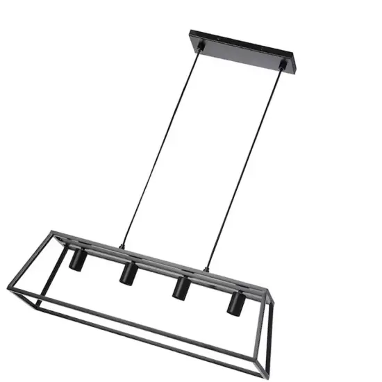 32" Pendant Lamp with 4 Lamps Black {5}