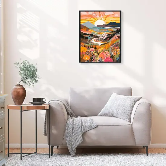 Paint by Numbers Kit for Adults Beginners & Kids Ages 8-12,1 Pack 16x20 inches Canva for Painting Kits for Adults in Colorful Box(Without Frame)- Sunrise Mountains and Rivers {3}