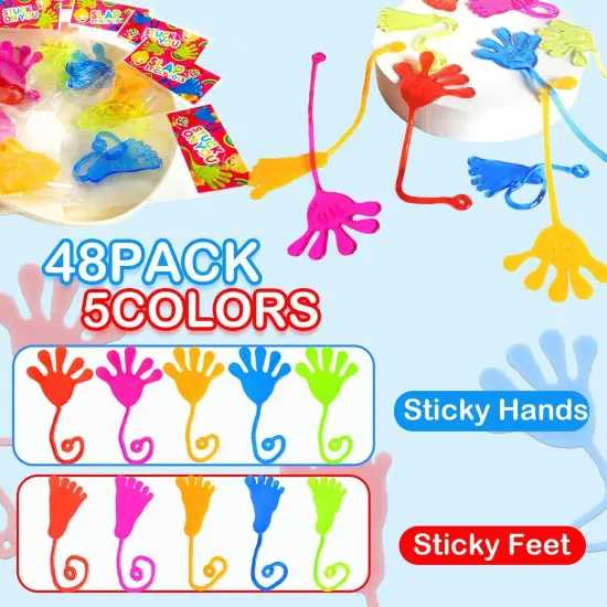 Party Favors Goodie Bag Stuffer Fillers for Kids (48 PCS), Sticky Hands & Feet for Birthday Pinata, Classroom Students Non Candy Treats Prizes Supplies Toys Gifts for Toddlers Boys Girls {2}