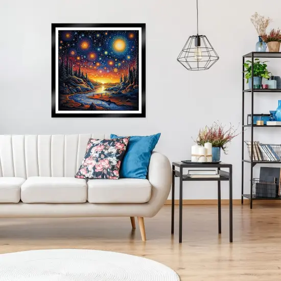 Abstract Landscape Diamond Art Kits, Starry Sky Diamond Painting Kits for Adults Beginners, DIY 5D Diamond Dots Kits Gem Painting for Home Wall Art Decor 12x12 inch {3}