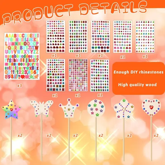 35 Pcs White Paper Crowns Set Princess Fairy Wands Kit DIY Birthday Party Crowns for Kids {3}