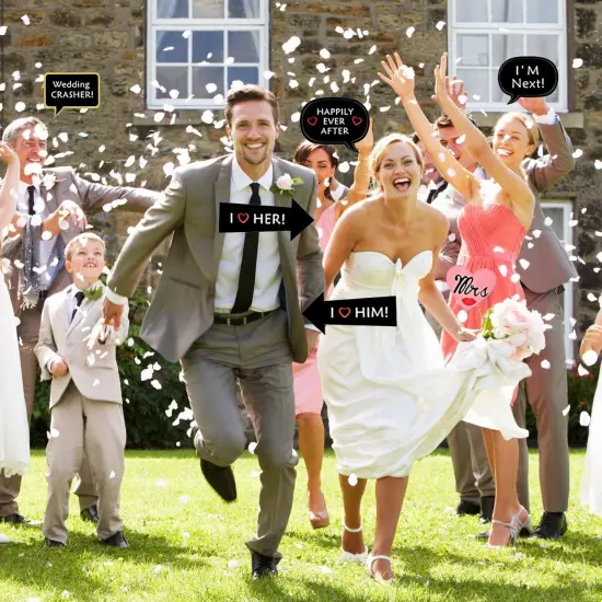 52Pcs Wedding Photo Booth Props Kit for Bridal Shower, Engagement and Valentines Party {3}