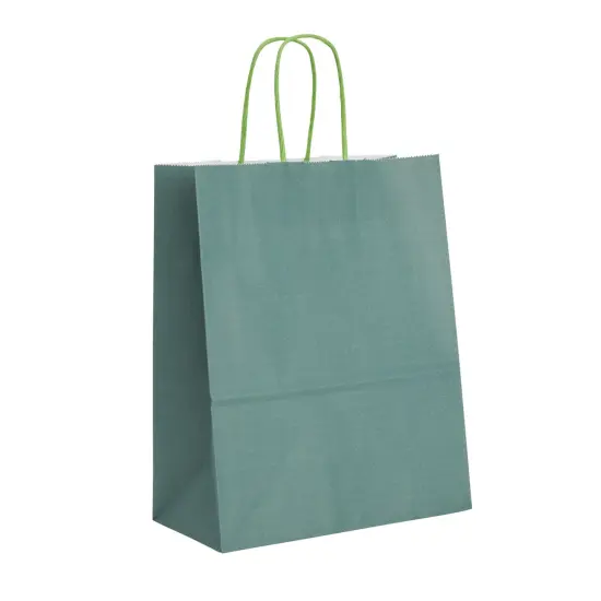 25-Pack Dark Green Gift Bags with Handles, 8x4x10-Inch Paper Goodie Bags for Party Favors and Treats, Birthday Party Supplies {7}