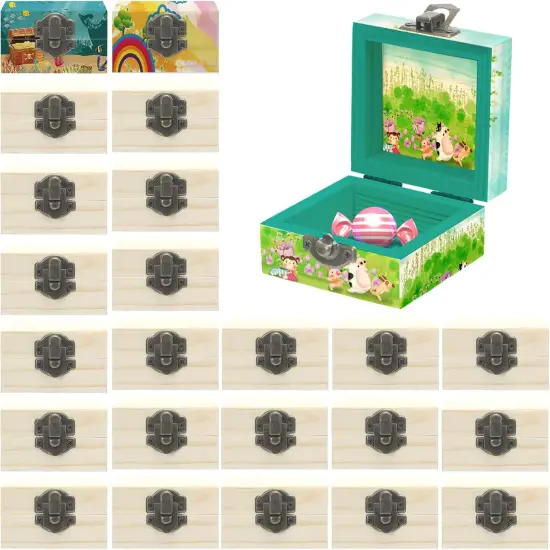 24 Pack Small Wooden Crate Box {1}