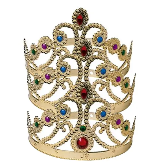 Queen Gold Crown with Plastic Jewels {5}