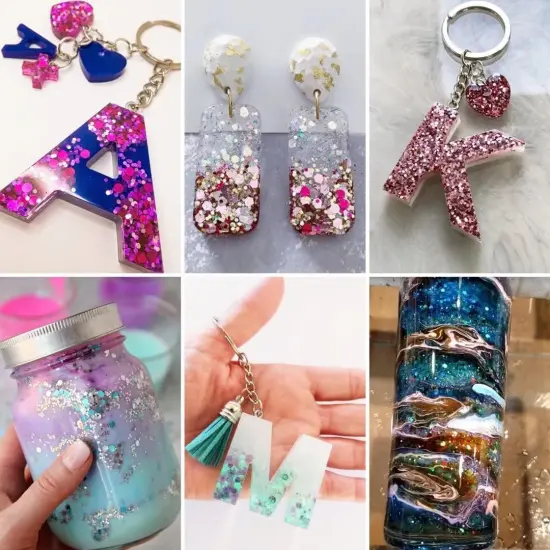 Purple Blue Silver Chunky Glitter 4 OZ Glitter for Crafts Resin Cosmetic Nail Art Decoration 1/10 2.5 mm {4}