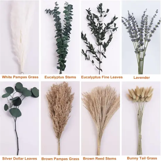 Dried Pampas Grass Boho Bouquet, Exquisite Lavender and Eucalyptus Dried Flower Arrangements for Western Boho Decor, Rustic Flowers {3}