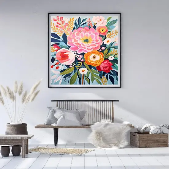 Flowers Paint by Numbers Kit for Adults - Flowers in Vase Paint by Number on Canvas Without Frame, DIY Acrylic Painting for Gift Home Wall Decor (16x20 Inch) {3}