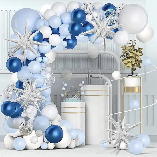 Silver Star Balloons 6pcs Foil Mylar Balloons 22 Inch Large Cone Spike Explosion Star Balloon Party Decorations for Christmas Birthday Bachelorette Disco Party {2}