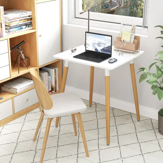 PVC MDF Square Dining Table with Metal Leg, Sturdy and Compact {3}